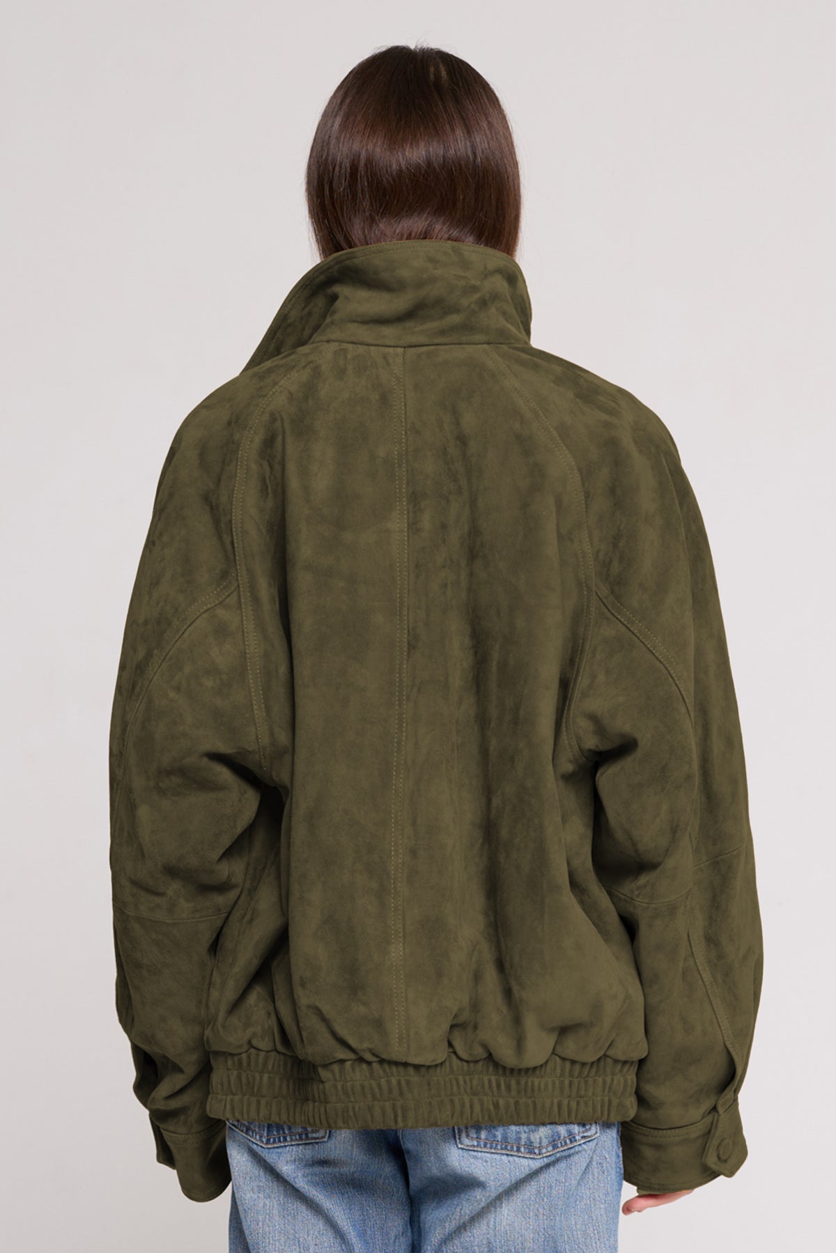 FIELD BOMBER in Suede Green