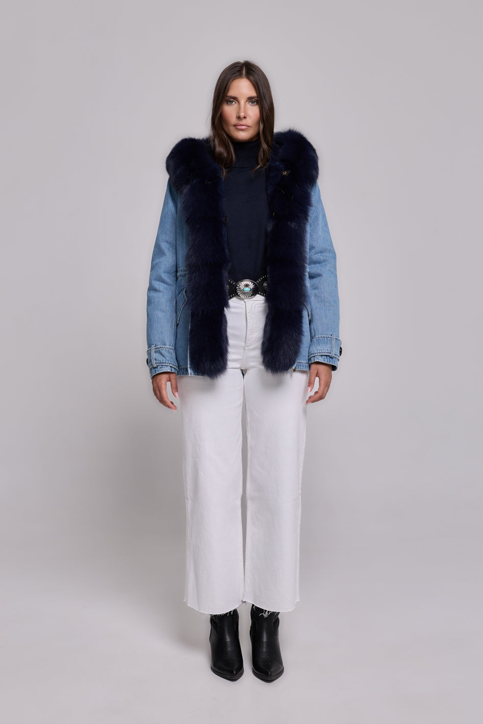 Parka short denim Blue Fox