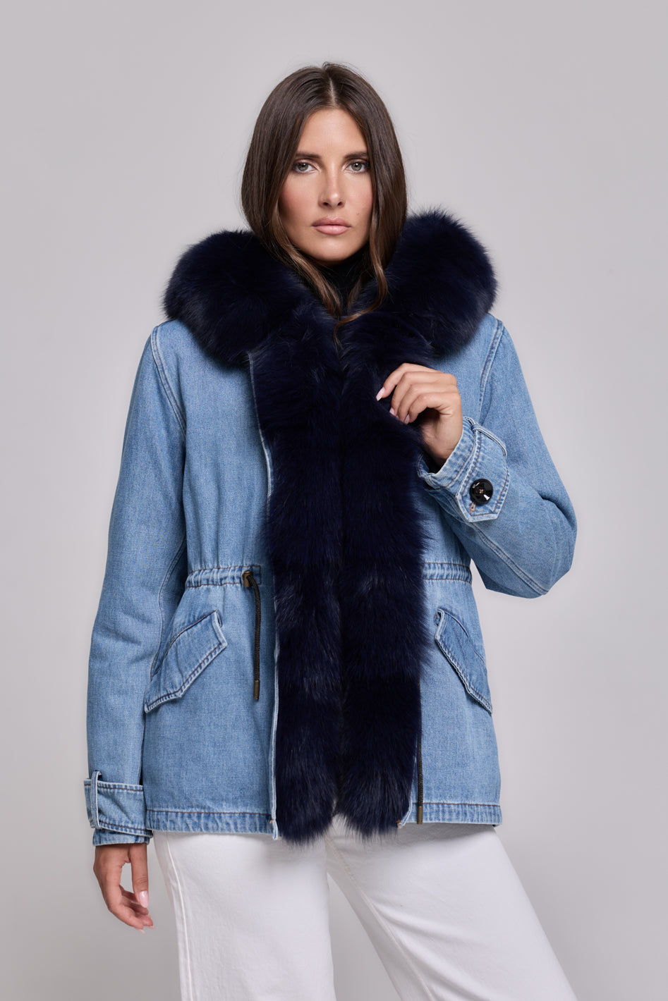 Parka short denim Blue Fox