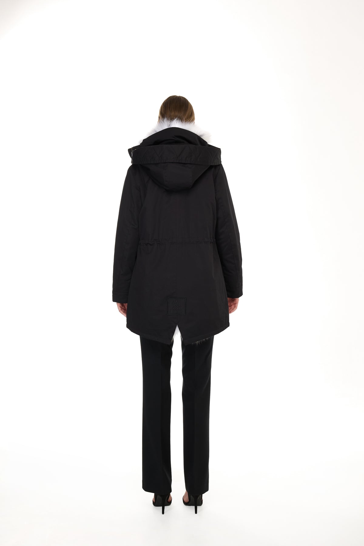 Parka Elegant FOX LINX con Collo Alto e Gilet in pelliccia Removibile