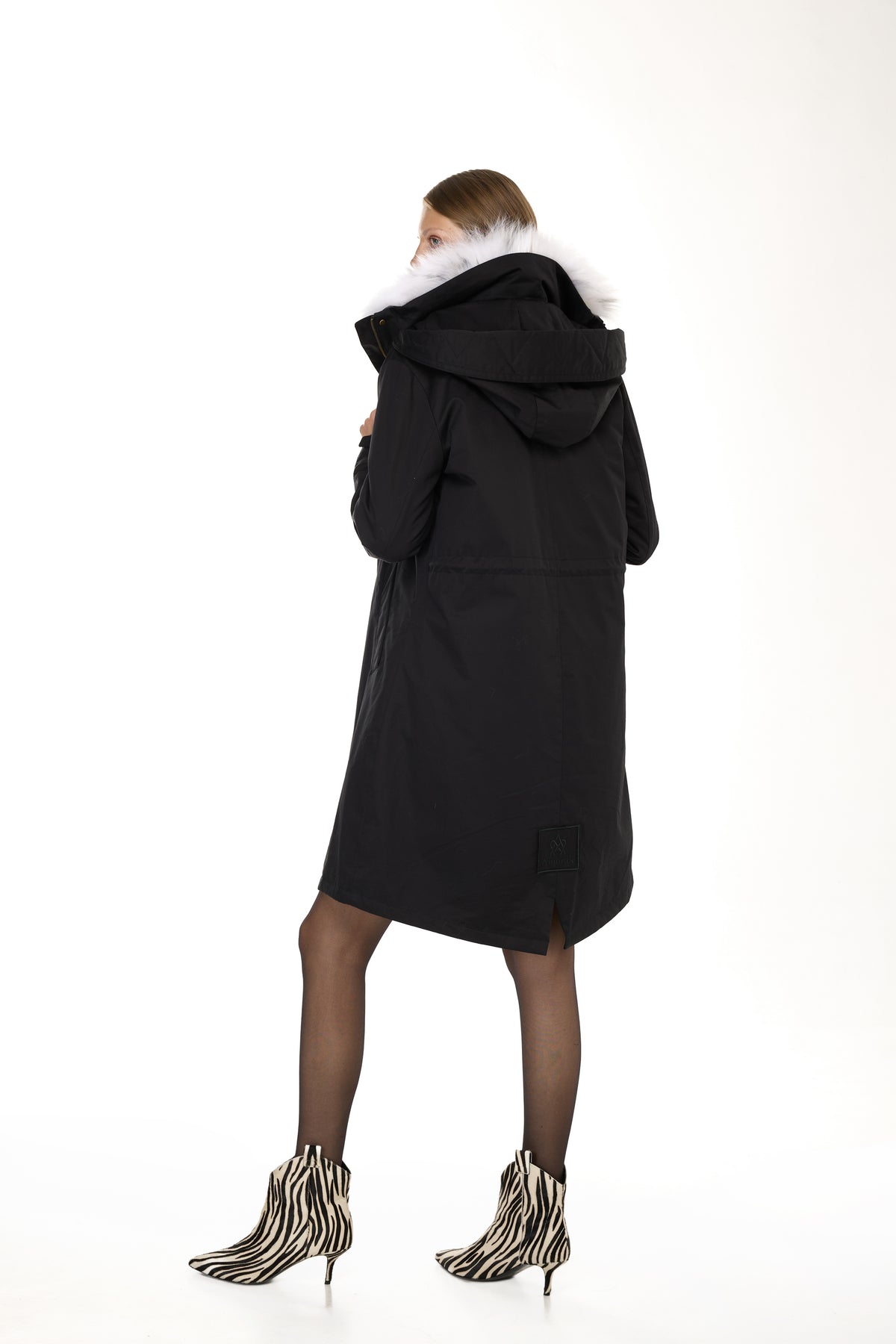 Parka X-Long Elegant FOX LINX con Collo Alto e Gilet in pelliccia Removibile