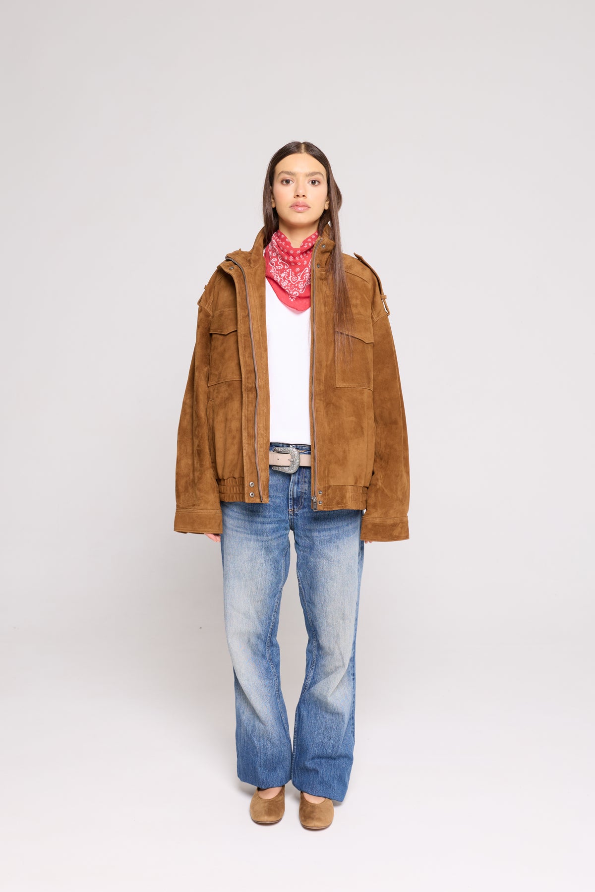 FIELD BOMBER in Suede CAMEL