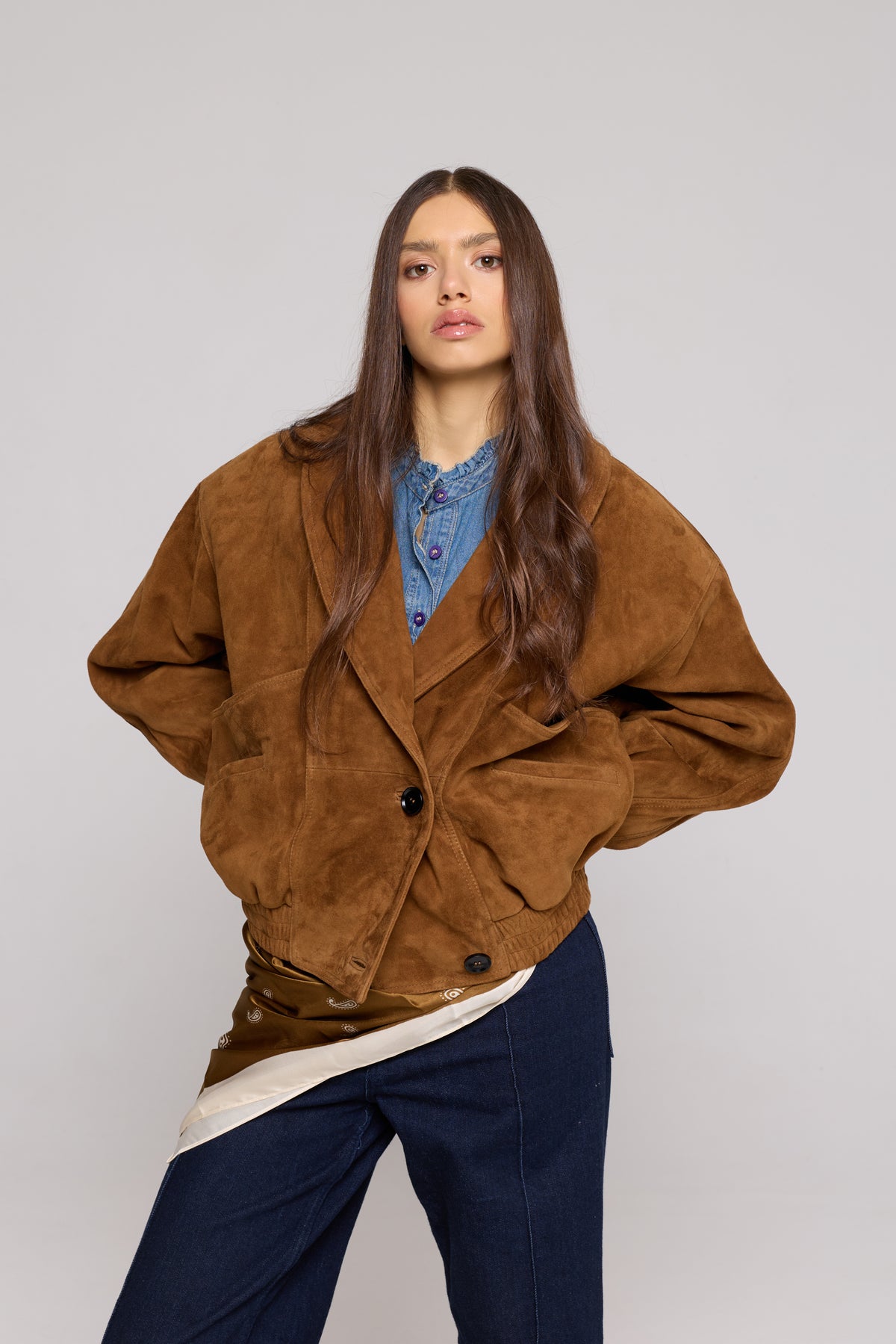 SHAWLCOLLAR Bomber in suede