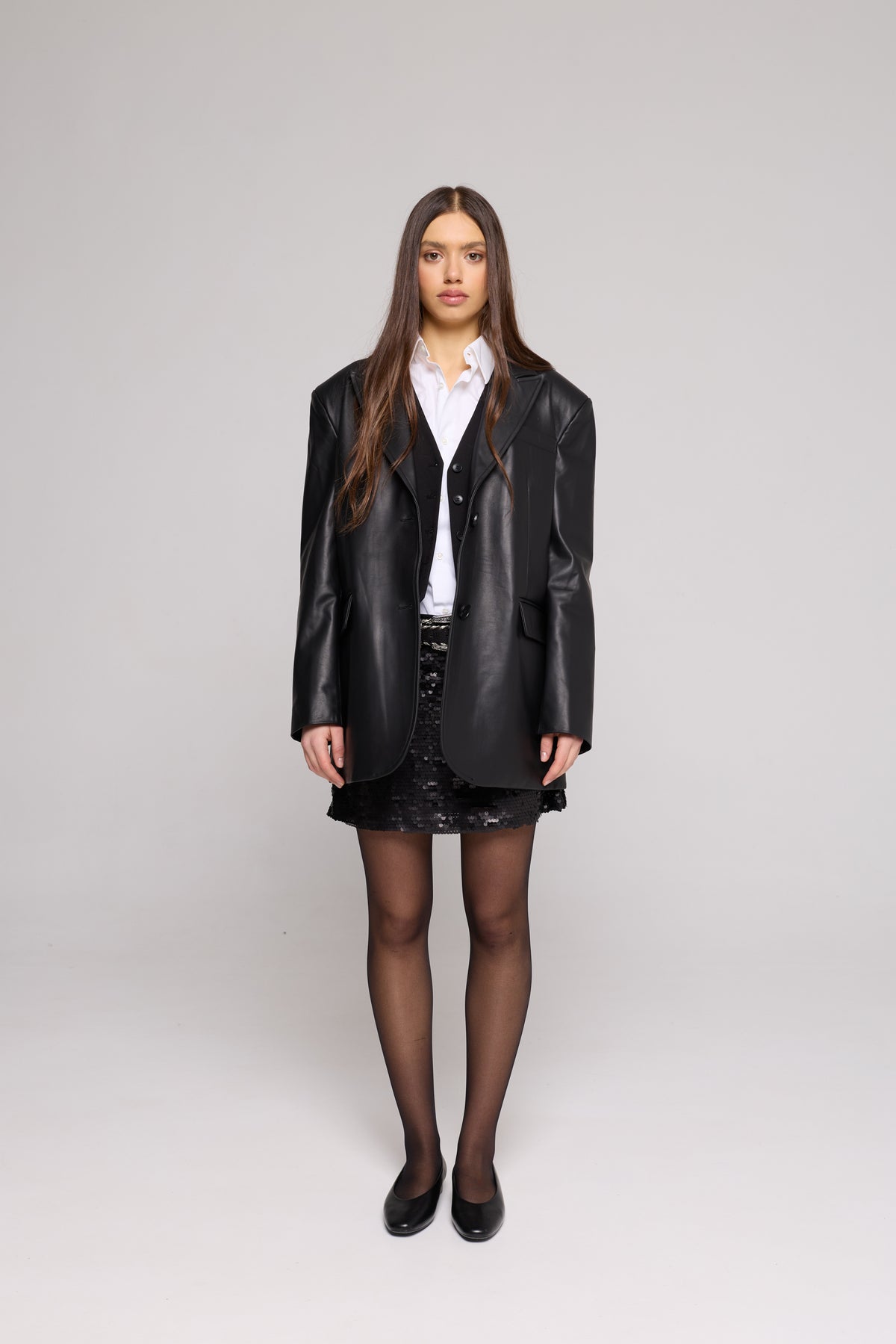 Blazer in VERA Pelle  BLACK