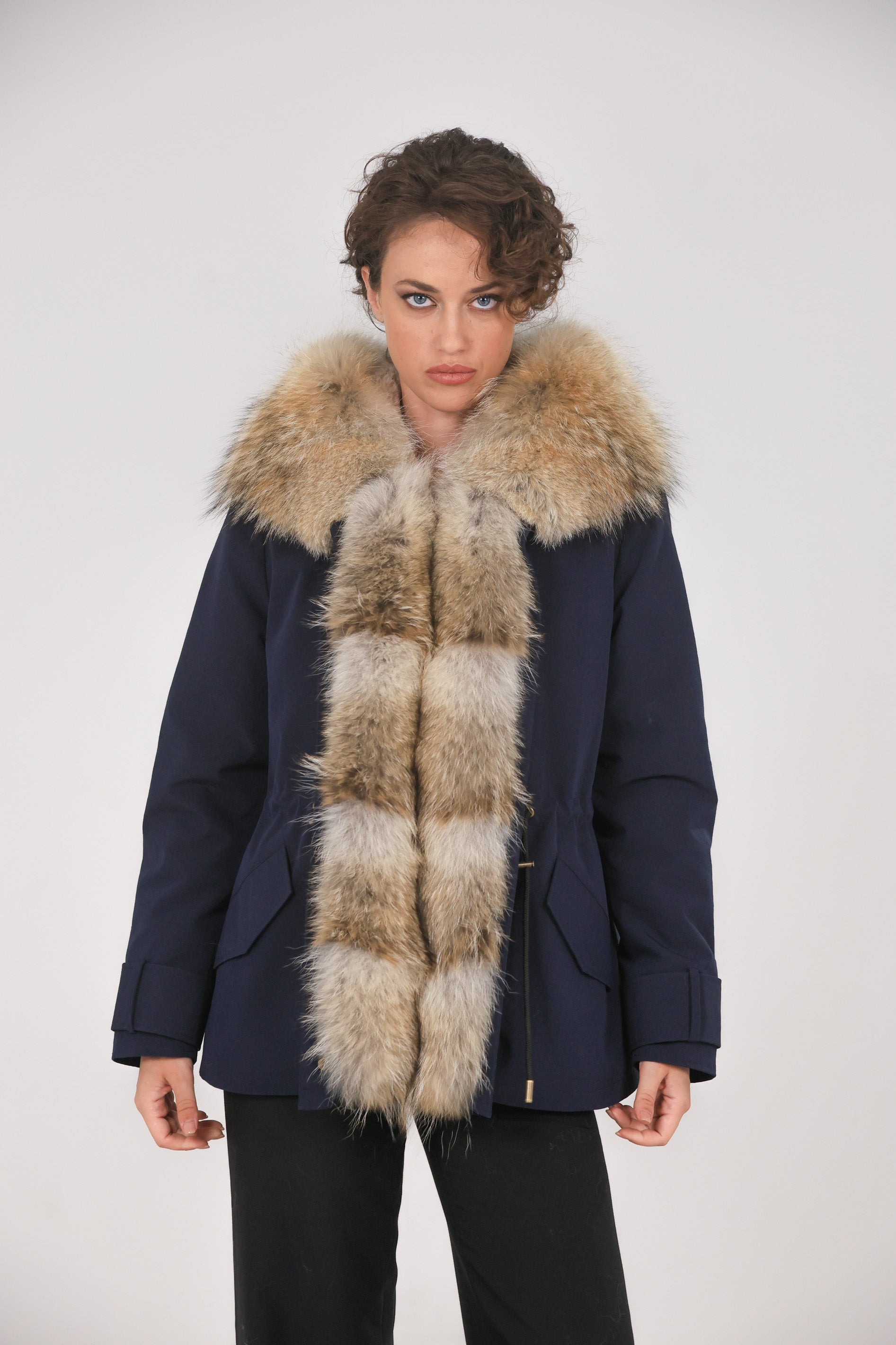 Parka in cotone tecnico  impermeabile short Coyote