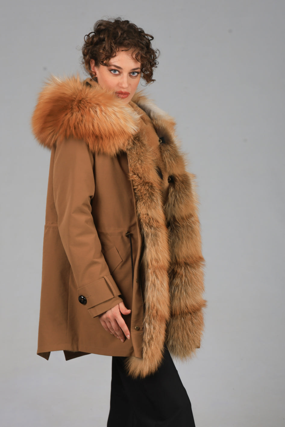 parka in cotone tecnico impermeabile long Luxury Gold