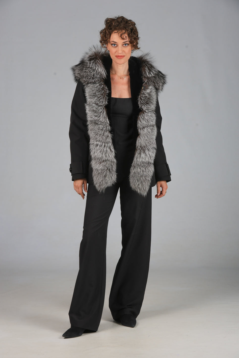Parka in cotone tecnico impermeabile short Luxury Silver