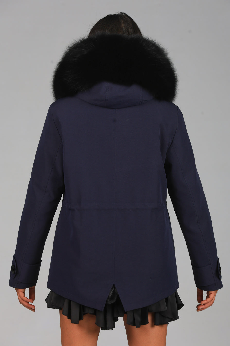 Parka in cotone tecnico impermeabile short black