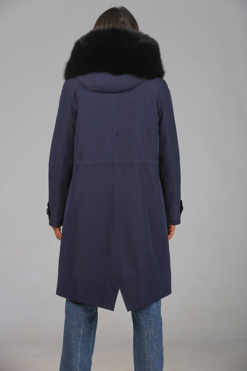 Parka in cotone tecnico  impermeabile X-long black