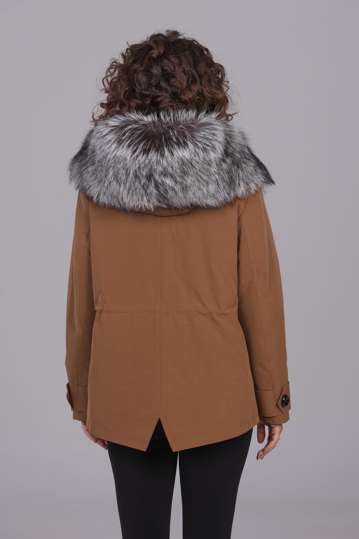 Parka in cotone tecnico impermeabile short Luxury Silver