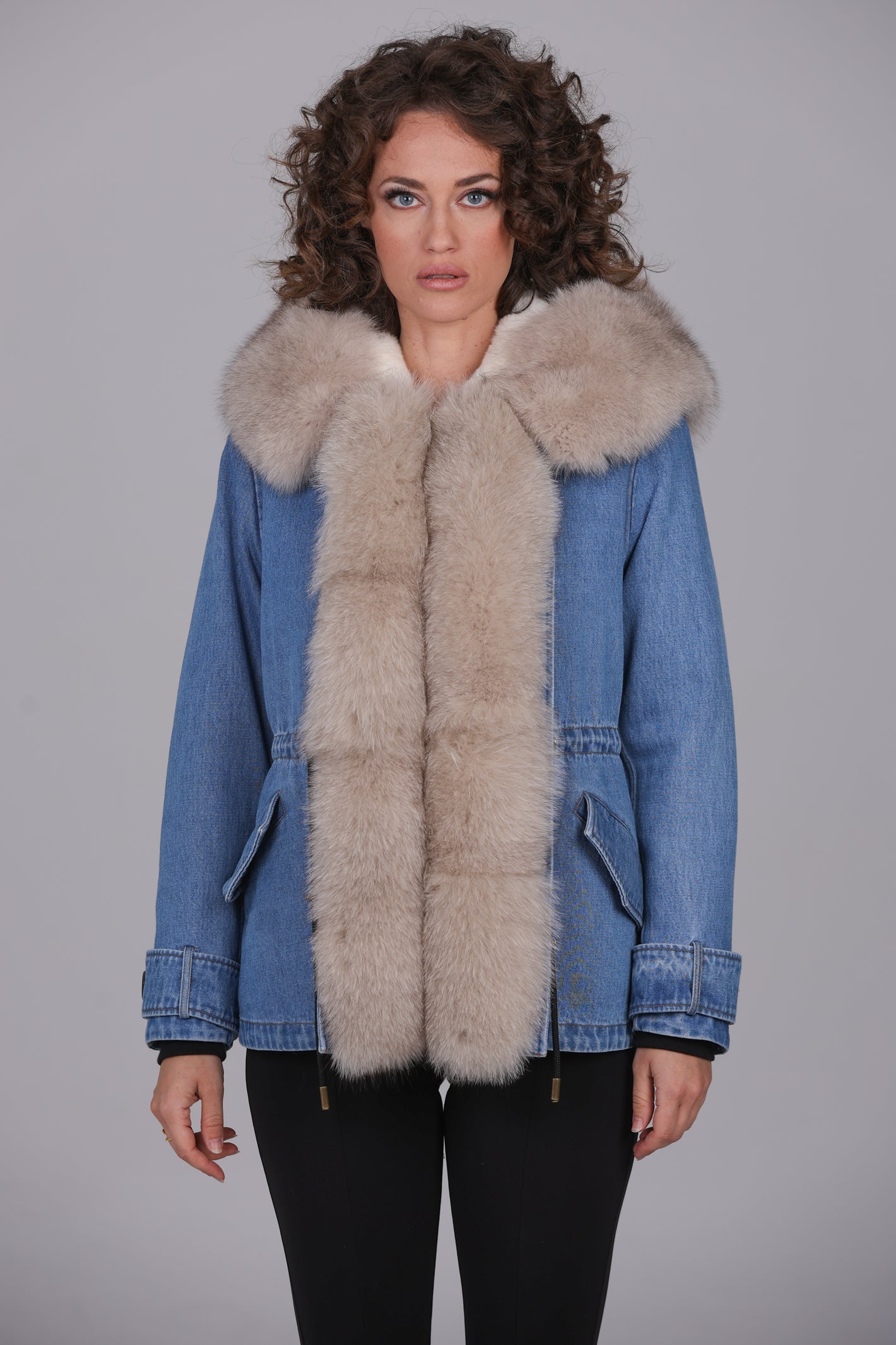 Fox Beige Jeans-Kurzparka