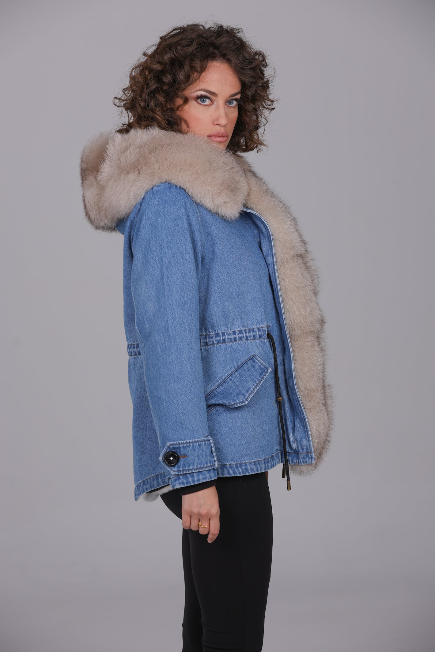 Fox Beige Jeans-Kurzparka