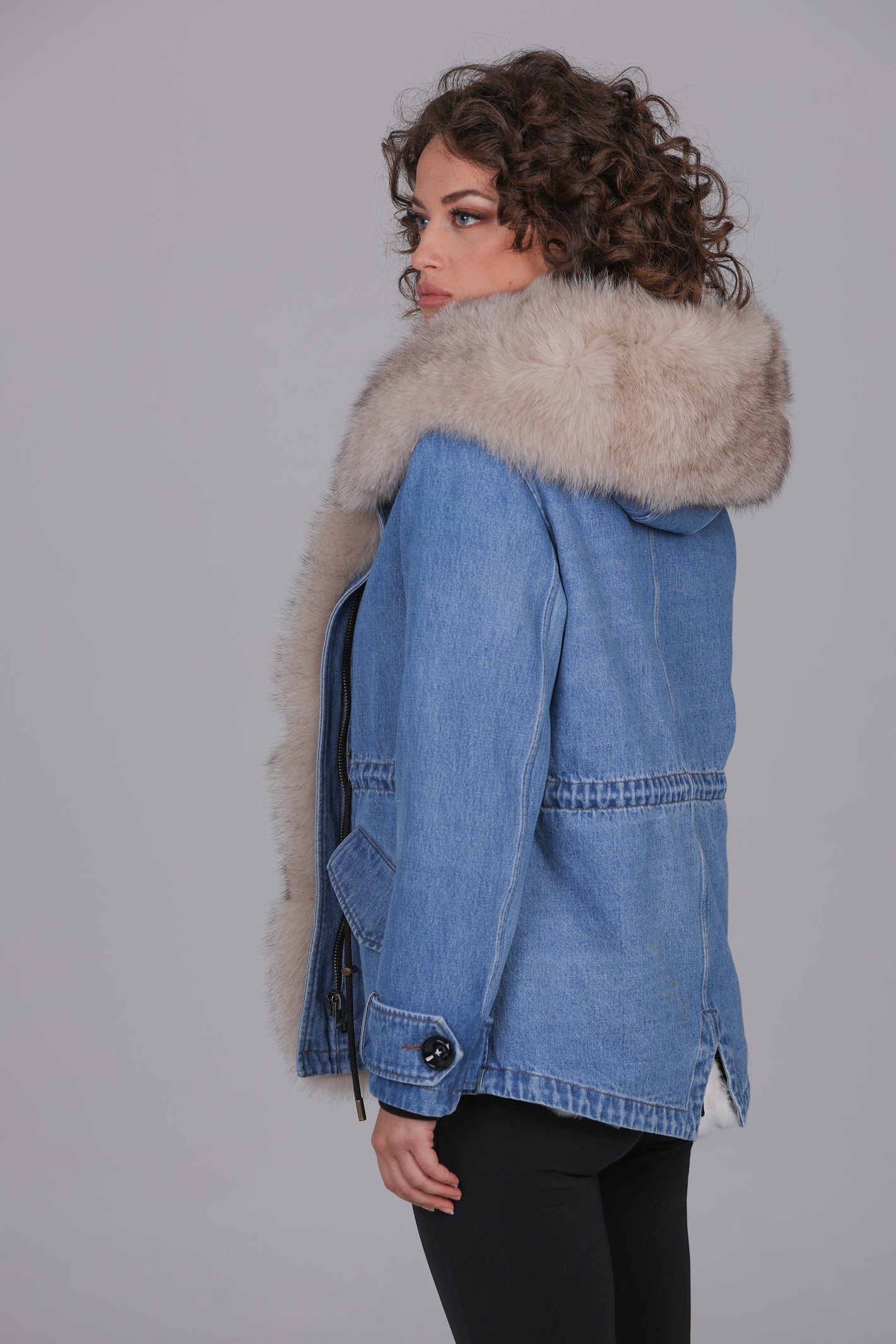 Fox Beige Jeans-Kurzparka